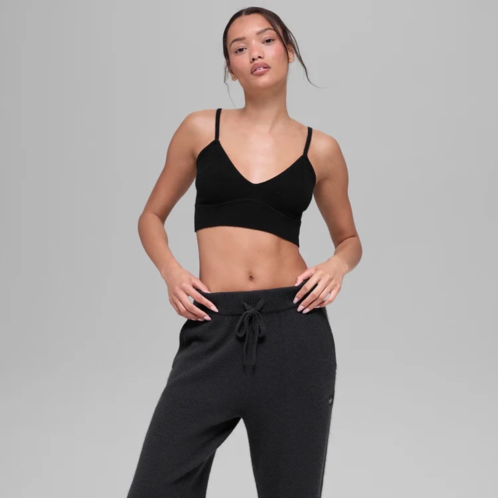 Alo yoga Cashmere Jet Set Bra size small black